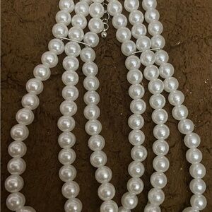 Boho White Pearl Choker Necklace Set - Women Jewelry